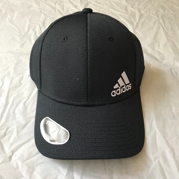 NEW Adidas Men's Release II Stretch Fit Size S/M Black/White Logo Cap Sport Hat - Picture 2 of 8